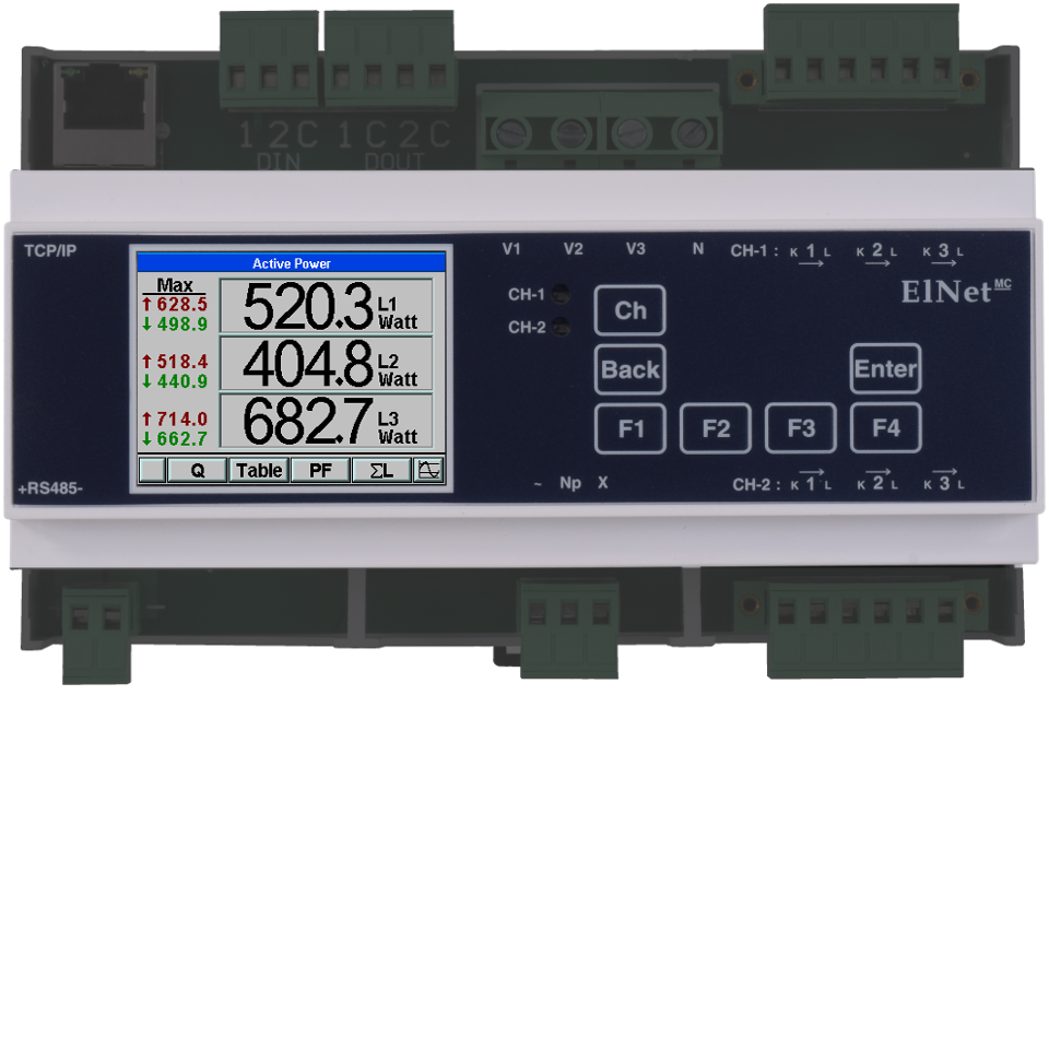 Medidor de consumo eléctrico (KWh) multicanal, 2 canales, ELNET MC – Radio  Surtidora